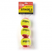 Мяч теннисный Dunlop Stage 3 (RED) 3B, арт.605053, уп. 3 шт, фетр, оранж-красн
