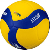 Мяч волейбольный утяжелённый "MIKASA VT370W", р 5, 18 панелей, синт.кожа (ПУ), вес 370г, клееный, сине-желтый
