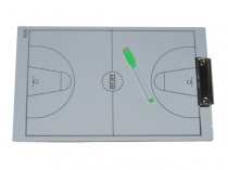 Планшетка тренерская "Баскетбол" с тактической доской. Предназначена для использования в учебно-тренировочном и соревновательном процессе тренерского состава. В комплекте маркер, который стирает надписи с доски без воды.