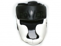 Шлем боксёрский закрытый, индивидуальная упаковка. Материал: кожзаменитель. Усиленная защита области ушей, сзади застежка на липучке.