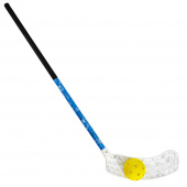 Клюшка для флорбола "RealStick KIDSCAMP", 65см, + мяч, левый крюк, композит, чер-син